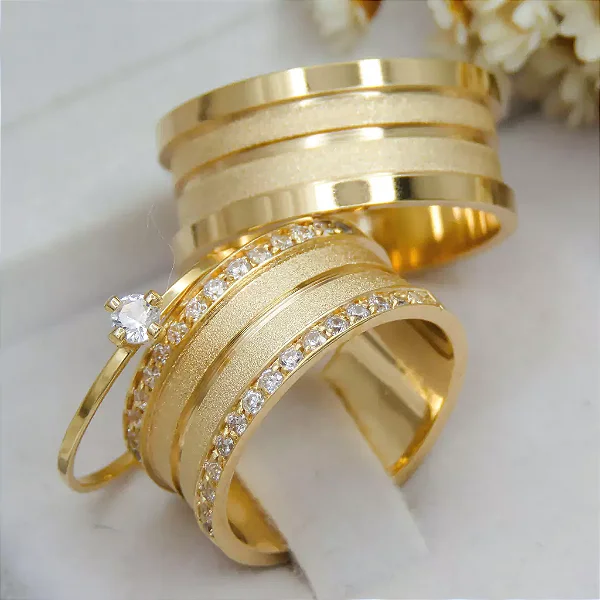 Par de alianças casamento Turim 10mm de moeda antiga - Anel solitário Brinde