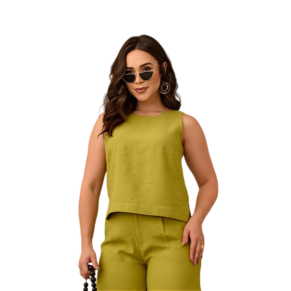 Blusa Cropped Luísa Verde Pistache