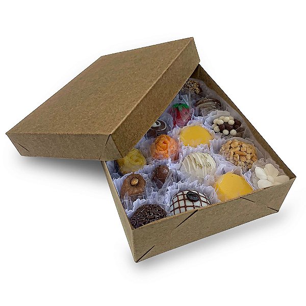 Caixa Kraft Para Doces Bombons Gourmet