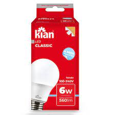LAMP LED A-60 6,0W BIV E-27 6.5K LUZ BRANCA KIAN