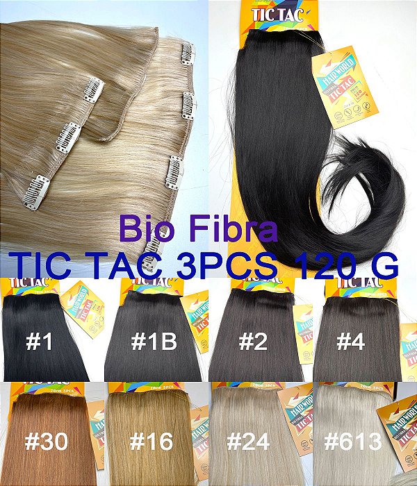 Tic Tac Cabelo Orgânico Bio Fibra Liso 70 Cm 120g 3 telas/pacote Sem Brilho