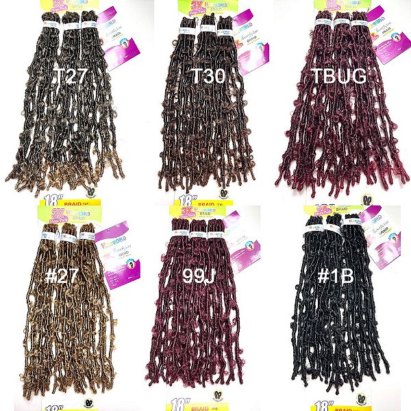 Cabelo Butterfly Locs Braid Crochet 45cm 24mechas 260g 3x