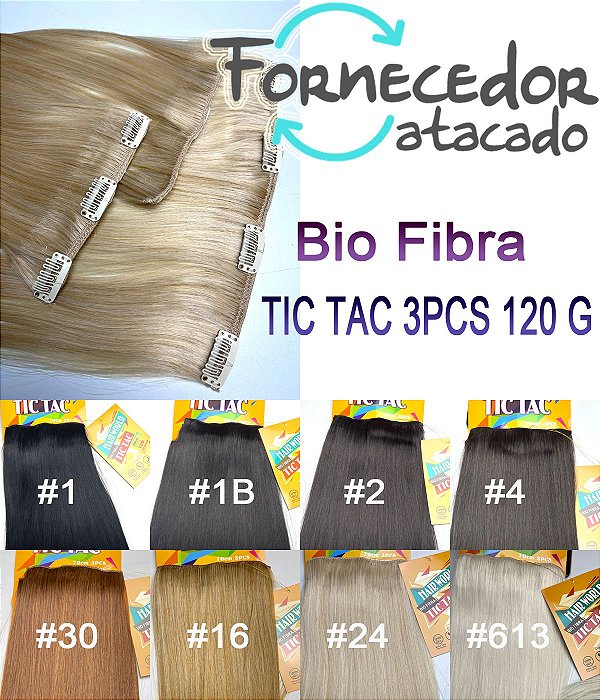 Atacado 50 PCS Tic Tac Cabelo Orgânico Bio Fibra Liso 70 Cm 120g 3 telas/pacote Sem Brilho