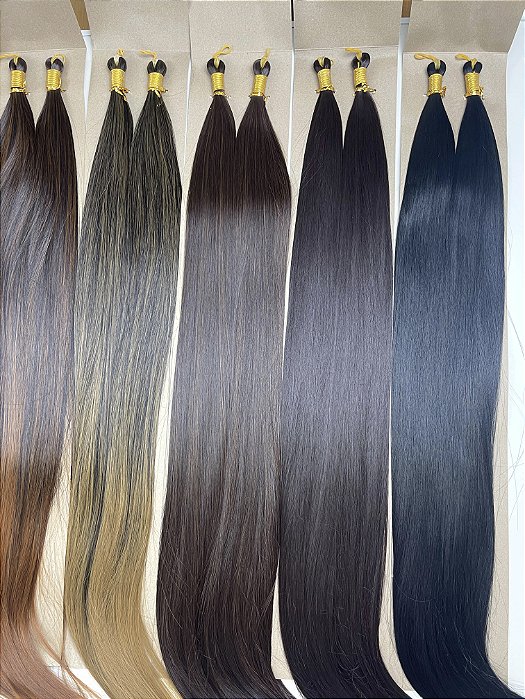 Cabelo Orgânico Crochet Liso 160g 70cm Braid Top Fibra HT