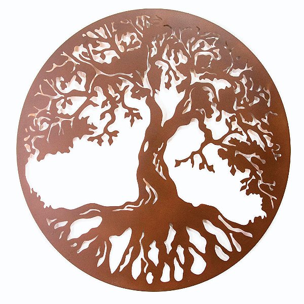 Mandala Árvore da Vida Aço Corten 80x80cm