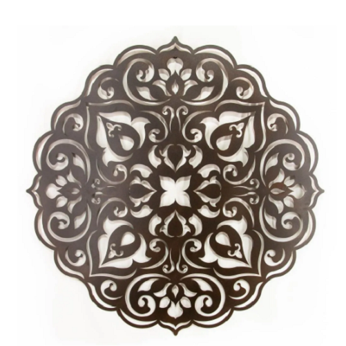 Mandala Luz Aço Corten 80x80cm