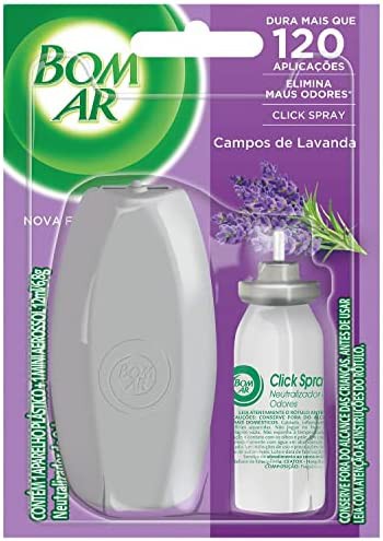 Bom Ar Air Wick Aromatizador Click Spray Aparelho + Refil Campos de Lavanda 12ml