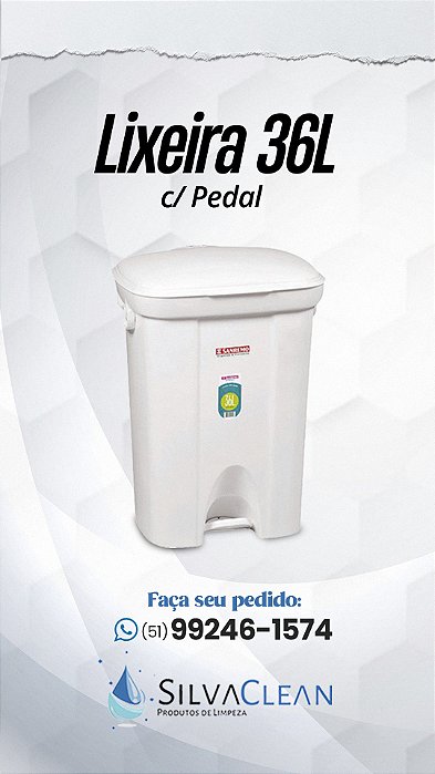 Lixeira 36L c/pedal Sanremo