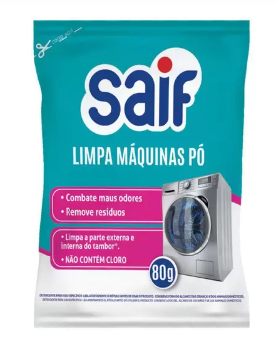 Limpa Máquina de Lava Roupas em pó 80g Saif