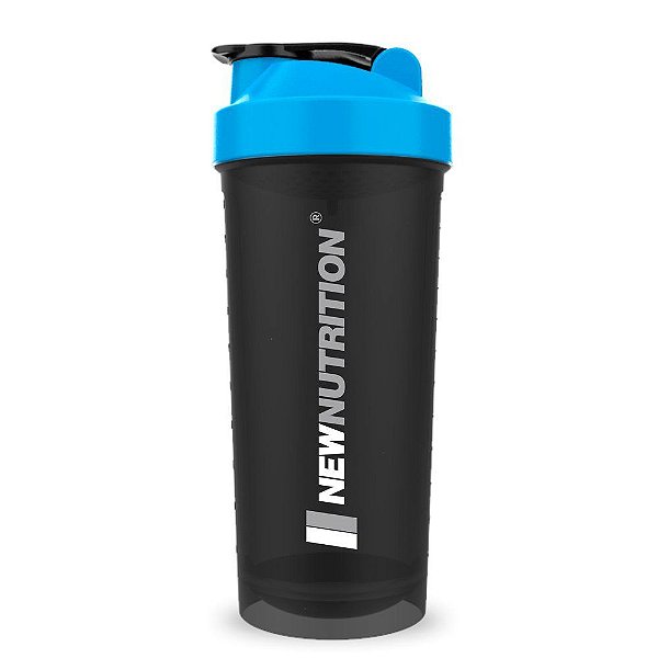 Coqueteleira Slim X 600ml Preta com tampa Azul