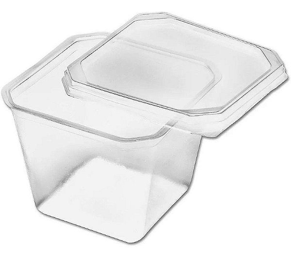 POTE QUADRADO C/ TAMPA 250ML PRAFESTA C/ 20 UND