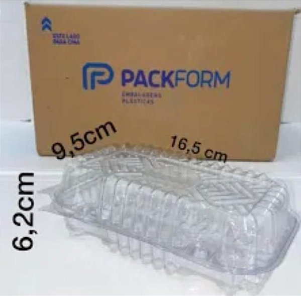 EMBALAGEM PET 10 RETANGULAR ARTICULADA 100 UND