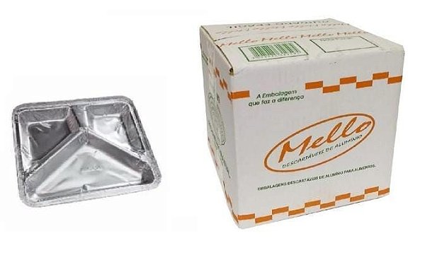 BANDEJA ALUMÍNIO 3 DIVISÓRIAS MELLO M3 -100 UND