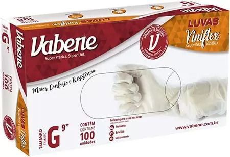LUVA VINIFLEX BRANCA VABENE G - 100 UND