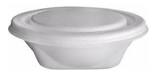 KIT MARMITA ISOPOR BRANCA N8 QUADRADA COPOBRÁS 750ML 100 UND