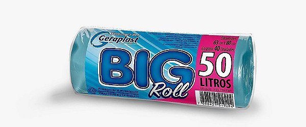 SACO LIXO ROLO BIG ROLL 50 LITROS GERA 40 UND