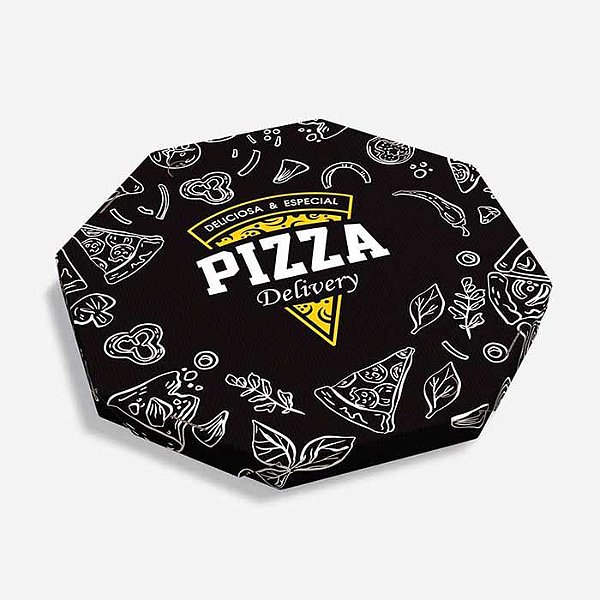 CAIXA PIZZA GOURMET PRETA 25 CM 25 UND