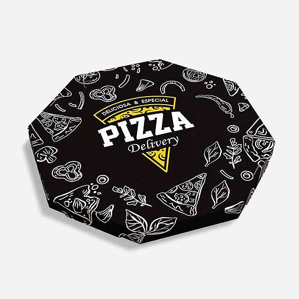 Caixa Pizza Gourmet Preta 30 cm - 25 und - Stock Embalagens