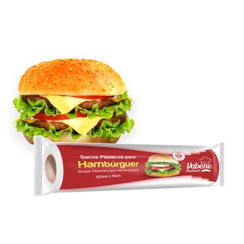 BOBINA SACO PARA HAMBURGUER 20,5X16 CM - 500 UNID