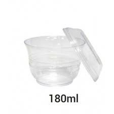 KIT POTE E TAMPA 180 ML CRISTAL C/10 UND STRAWPLAST