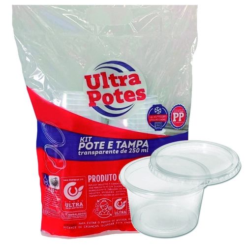 KIT POTE PP 250ML REDONDO 20X25 UND ULTRA