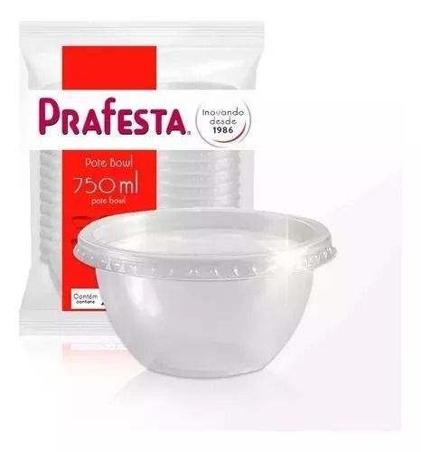 POTE BOWL C/TAMPA 750ML PRAFESTA C/20 UND