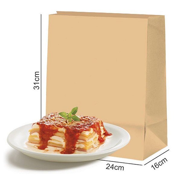 SACO KRAFT "LISO" 24X31X16 CM C/100 UND ABRIDÃO