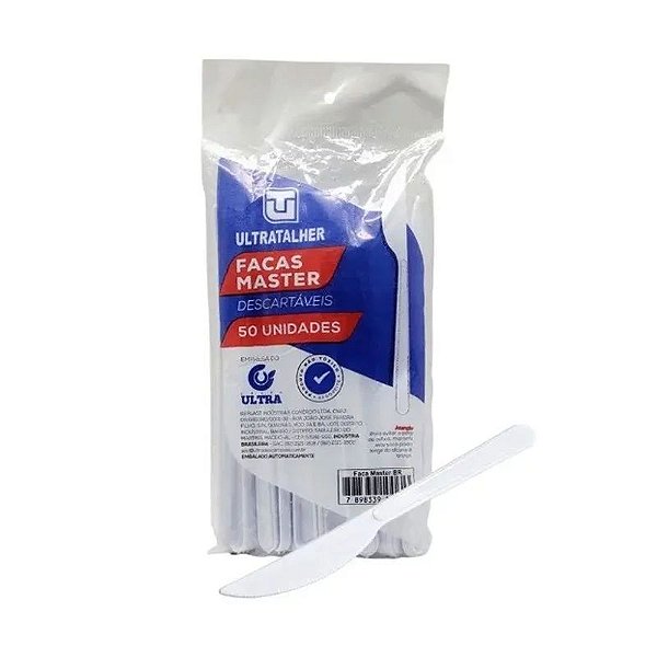 FACA REFEICAO BRANCA ULTRA PCT C/ 50 UND