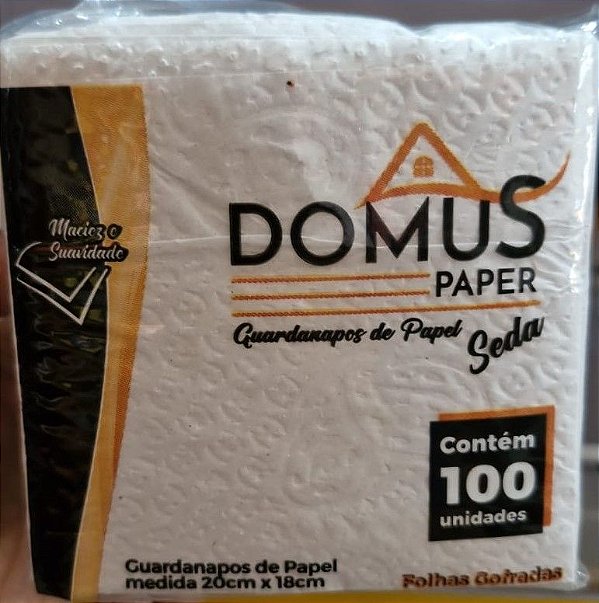 GUARDANAPO DOMUS 18X20 SEDA C/100 DOMUS
