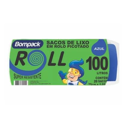 SACO DE LIXO BOMPACK 100LT ROLL AZUL C/20