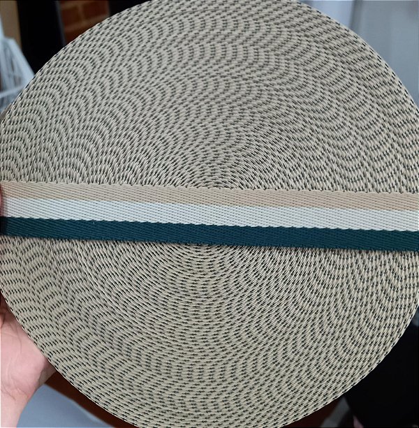 Alça Chic 3 cm - 3 Tons Verde, Bege, Cinza