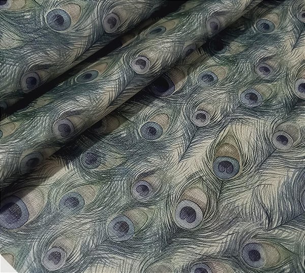 Sintético Duna Perolizado Estampado Pavão 0.8