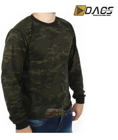Camiseta Camuflada Manga Longa Multicam Black DACS
