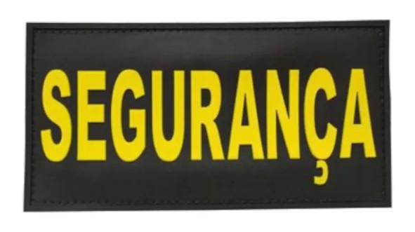 Patch SEGURANÇA Emborrachado com escrita Amarela
