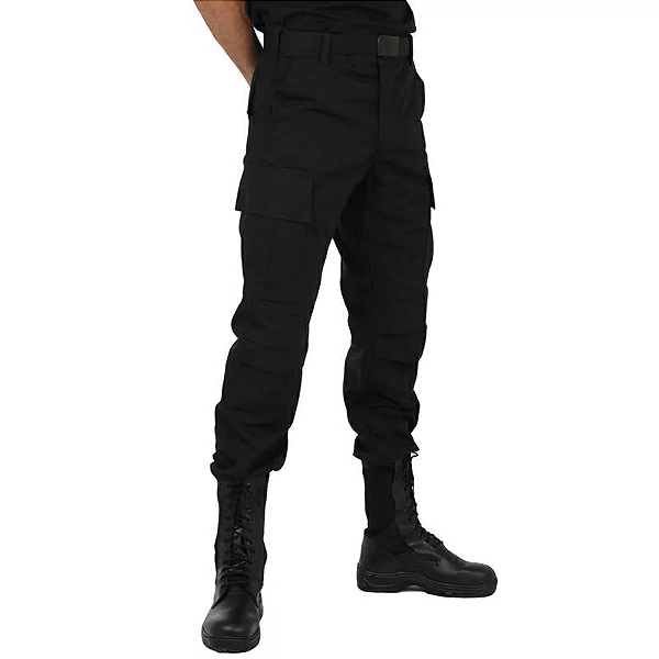 Calça Masculina Cargo 6 Bolsos Preto