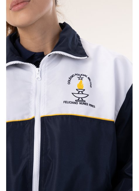 Jaqueta Agasalho Juvenil Marinho/Branco - Colégio Militar Azul Marinho Noite