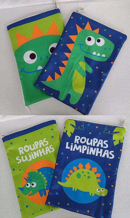 Saquinhos Organizadores em Tecido Limpinha e Sujinha - Coleção Bichinhos