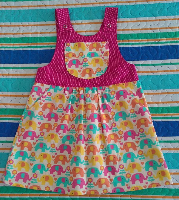 Vestido estilo Jardineira - RN a 6 Anos