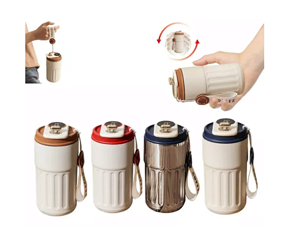 Copo Térmico 400ml Com Tampa Display Temperatura Branco Moment CB3880