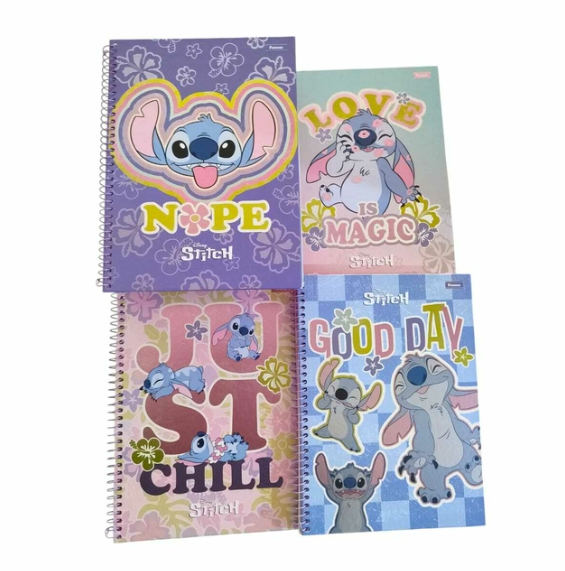 Caderno Universitário 160 folhas 10 Matérias Stitch - Foroni