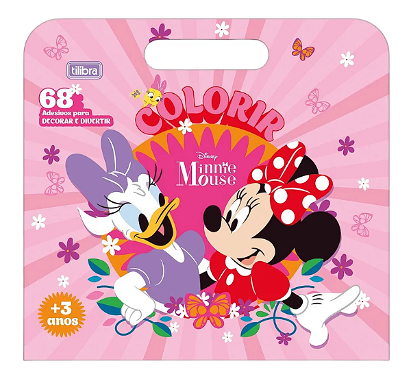 Livro de atividades colorir + adesivos Maleta Minnie Mouse Tilibra