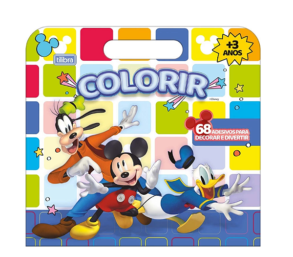 Livro de atividades colorir + adesivos Maleta Turma do Mickey Tilibra