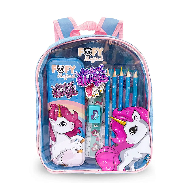 Kit Artístico Unicórnio com Mochila - 10 Peças -FOFY