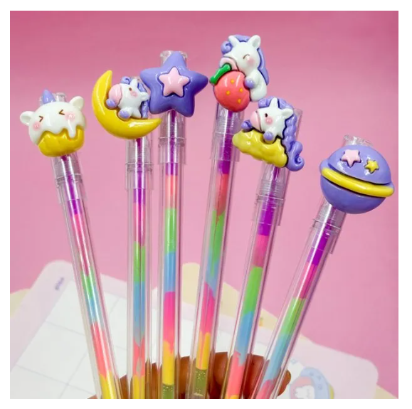 Caneta Fofa Arco Iris Planeta Unicórnio Rainbow – 1.0