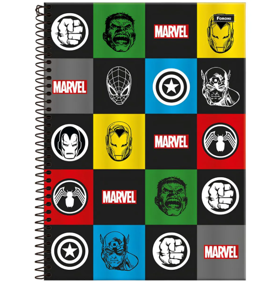 Caderno Universitário 1 matéria Marvel 80 folhas - Foroni