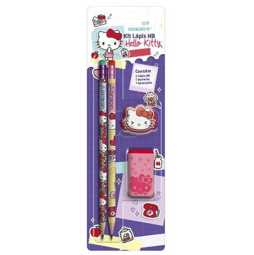 Kit Escolar Hello Kitty 4 peças - LEO&LEO