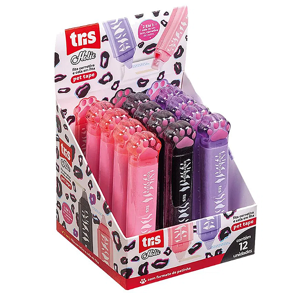 Corretivo Fita + Cola em fita 5mm x 4M Pet Tape -Tris