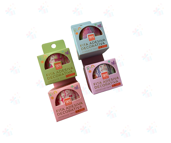 Adesivo de Rolo Fita Adesiva Decorativa 2 Metros Fofa Papelaria