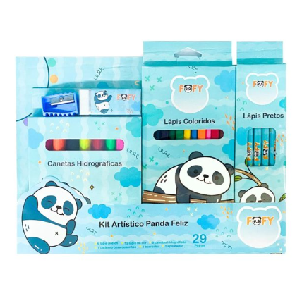 Kit Artístico Panda Feliz 29 Peças FOFY