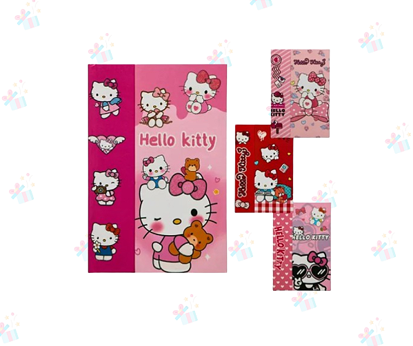 Caderno Planner Luxo Hello Kitty Capa Dura e Fecho Magnético 96 Fls